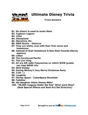 Walt Disney World and Disneyland Disney Trivia Challenge