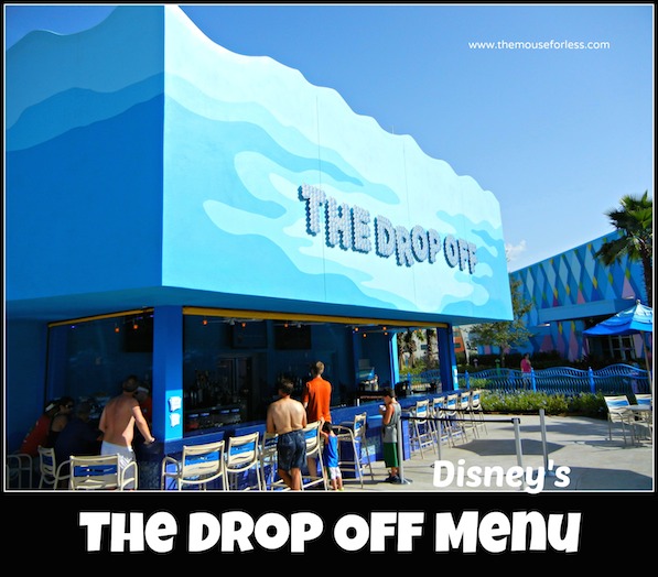 The Drop Off Pool Bar Menu Disney's Art of Animation Resort
