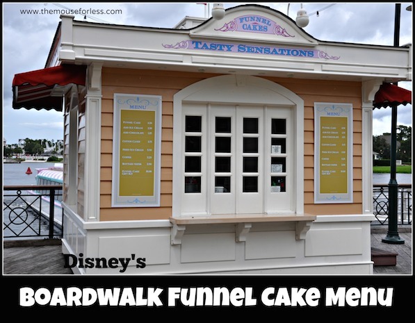 Boardwalk Funnel Cakes Menu #DisneyDining #BoardwalkResort