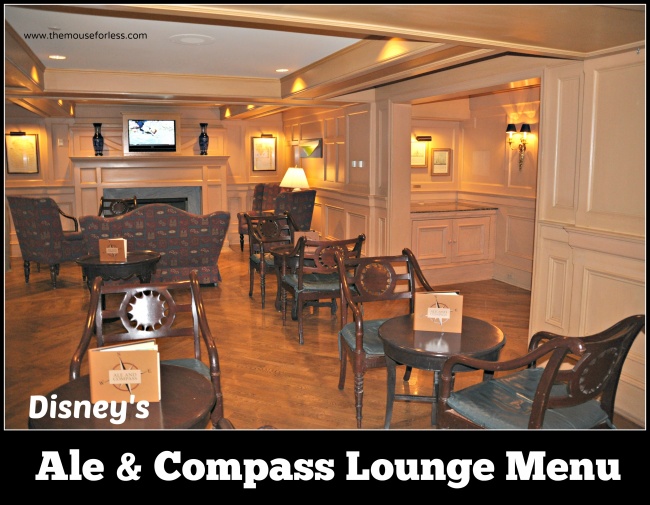 Ale and Compass Lounge Menu Disney's Yacht Club Walt Disney World