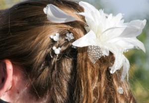 Disney touches in the brides hair