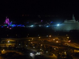 The view of Magic Kingdom at night is dazzling. 