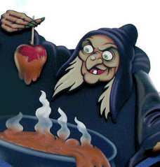 photo of wicked witch outside Disney's Candy Cauldron