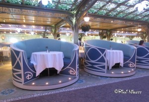 Enchanted Garden Booths on The Disney Dream