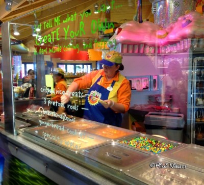 Making the treat at Goofy's