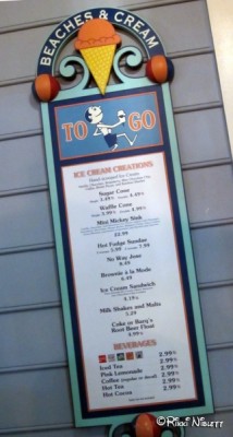 Beaches and Cream To Go Menu