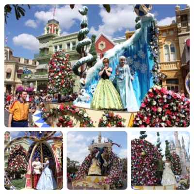 Anna and Elsa at the Festival of Fantasy Parade - Magic Kingdom