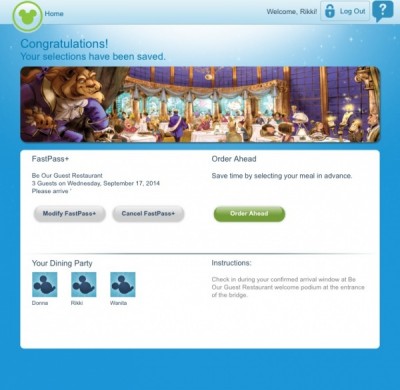 Be Our Guest FastPass Reservation 7