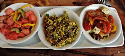 Watermelon, Cucumber, and Fennel,   Bhel Puri, and  Kachumbari