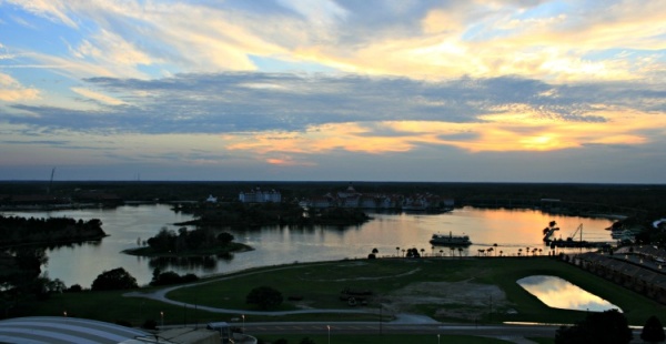 View of Bay Lake from California Grill on the 15th floor of the Contemporary Resort