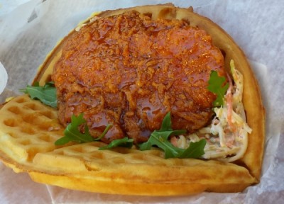 The Sweet and Spicy Chicken Waffle Sandwich