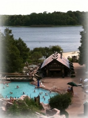 Wilderness Lodge Balconey View of Pool and Lake