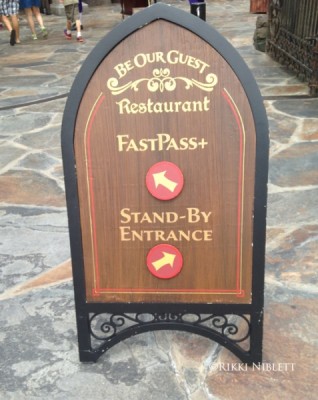 Be Our Guest Fastpass and Standby Sign