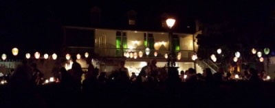 View of the Blue Bayou Restaurant from the water