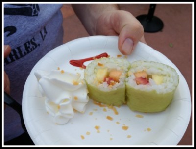 Frushi from the Hanami kiosk in Japan is one of my favorite Flower & Garden dishes