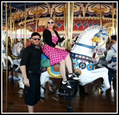 Riding Prince Charming's Regal Carousel at last year's Spring Dapper Day 