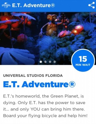 Universal App ET ride screen