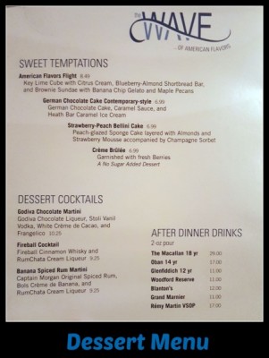 dessert menu
