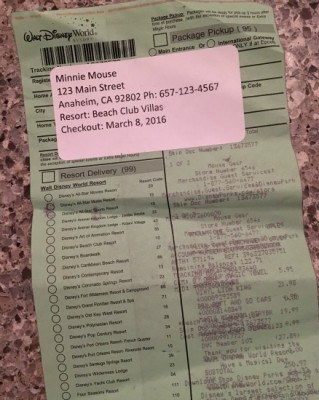 Package Pickup Receipt with Label