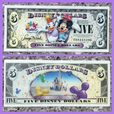 Disney Dollar $5 bill