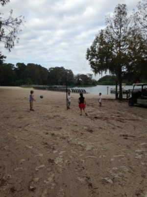 Tetherball on beach