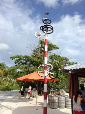 Castaway Cay Bike Rental Sign