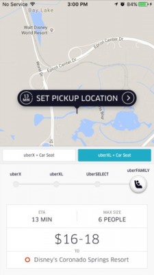 uberXL carseat fare