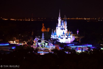 Magic Kingdom and Electrical Parade from Top of the World Lounge