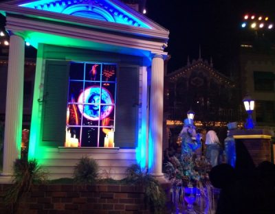 haunted mansion float in the Frightfully Fun Parade 