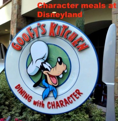 character meals at Disneyland Resort