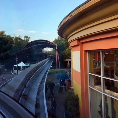 Ride up front on the monorail at Disneyland