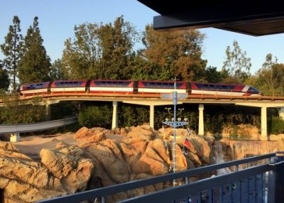 Ride up front on the monorail at Disneyland