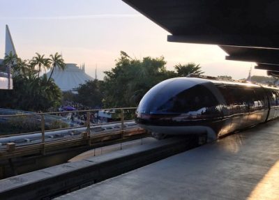 Ride up front on the monorail at Disneyland