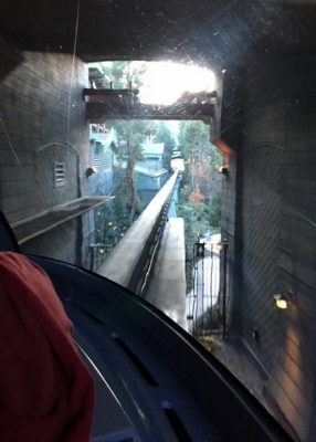 Ride up front on the monorail at Disneyland