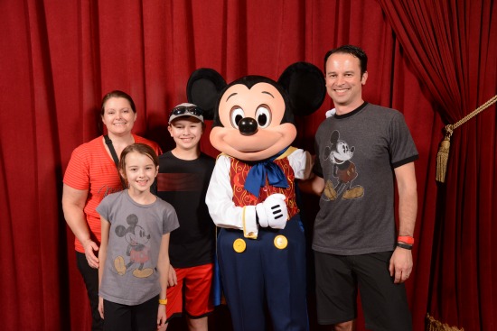 Mickey Poses with Families