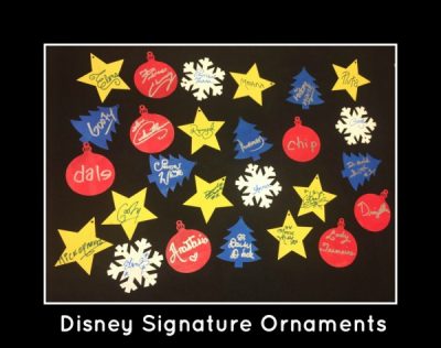 Disney Character Signature Christmas Ornaments - Alternative to the signature photo book