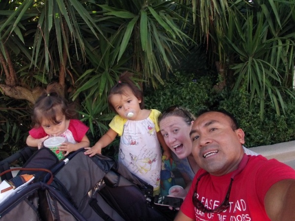 Family, toddlers, stroller