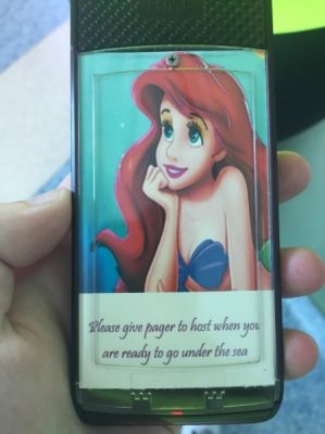 Pager at Ariel's Grotto