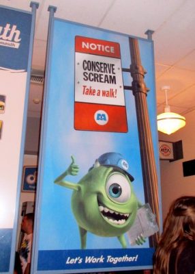 Great Details in the Monsters, Inc. Queue