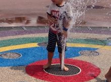 Charlie playing in water
