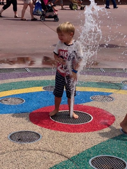 Charlie playing in water