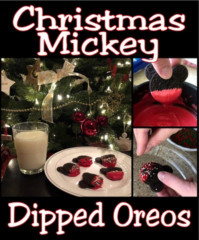 Christmas Mickey dipped Oreos