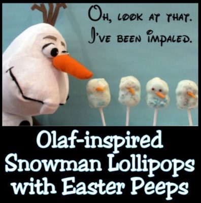 Olaf snowman lollipops