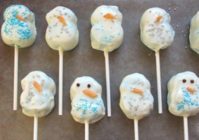 Olaf snowman lollipops