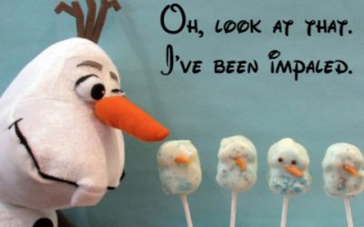 Olaf snowman lollipops