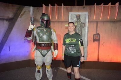 Star Wars Darkside 10k pre-race with Boba Fett