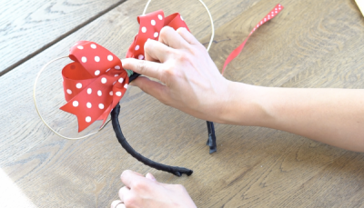 DIY Mickey Wire Ears Bow Placement