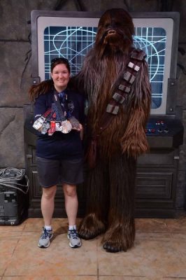 Star Wars Darkside Post Race Chewie Photo