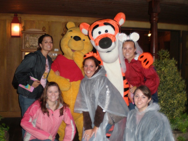 Rainy day meet up with Winnie the Pooh and Tigger