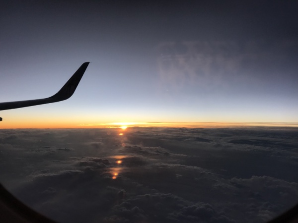 View of clouds flying